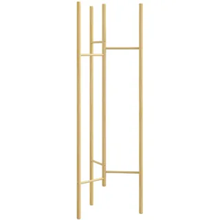 Homcom Garderobenständer, Kleiderständer aus Massivholz, 6 Haken, Garderobe im Nordisch-Stil, Jackenständer für Kleidung, Hut, Tasche, für Flur, Wohnzimmer, Natur