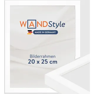 WANDStyle Bilderrahmen 20x25 Weiß, moderner Bilderrahmen Holz, hochwertiger Holzbilderrahmen, Posterrahmen zum Aufhängen, Rahmen 25x20 cm, Fotorahmen H950 - Made in Germany