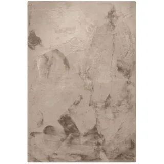 benuta nest Kunstfell-Teppich, Taupe, Textil, Beton Optik, Rechteckig, 160x230 cm, wasserabweisend, Teppiche & Böden, Teppiche