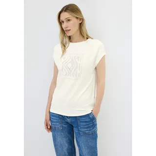 Cecil T-Shirt mit Glitzer Print Cecil vanilla white L (42)