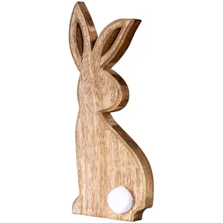 levandeo Osterhase H25cm Mangoholz Holz Hase Osterdeko Dekoaufsteller Deko Figur Frühling Ostern Tischdeko Aufsteller