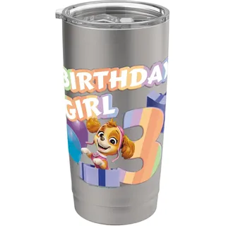 Offizielles Paw Patrol Skye Birthday Girl Age 3 Doppelwandiger Edelstahl-Thermobecher