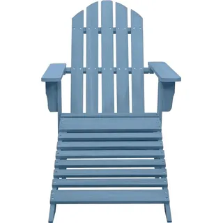 vidaXL Adirondack-Gartenstuhl mit Fußteil Massivholz Tanne Blau - Blau