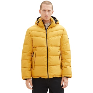 TOM TAILOR Herren 1037339 Puffer-Jacke mit Kapuze, 10533-golden Fall, M