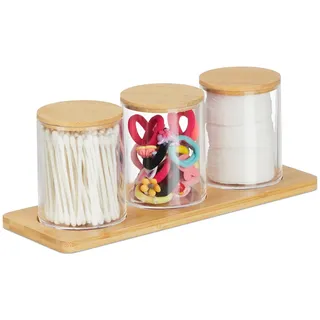 Relaxdays Badaufbewahrung, Wattestäbchenbehälter