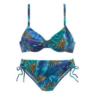 LASCANA Bügel-Bikini Damen blau-bedruckt Gr.38 Cup C