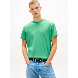 T-Shirt TOMMY JEANS "TJM SLIM LINEAR CHEST TEE EXT", Herren, Gr. XXL, grün (bahama grün), Single Jersey, Obermaterial: 100% Baumwolle, regular fit normal, Rundhals, eingesetzt abgesteppte Kante, Shirts T-Shirt, Mit Rundhalsausschnitt