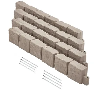 Vevor Rasenkante in Steinoptik 1190 x 10 x 16 cm 4er-Set beige