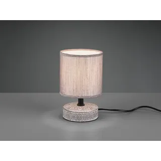 Keramik Tischleuchte braun mit Stoffschirm für die Fensterbank, Nachttischlampe - Bronze