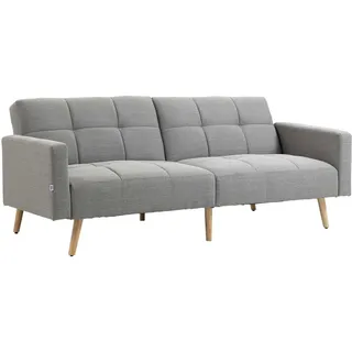 Homcom Schlafsofa 2 in 1 Textil 205 x 88 cm Grau mit verstellbarer Rückenlehne