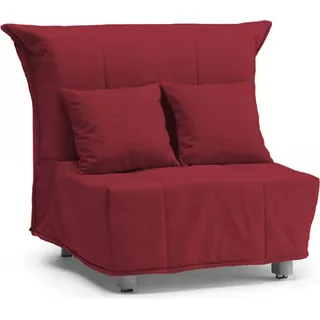 Schlafsofa Dabargi, Einzelsofa, 100%  Italy, Wohnzimmersessel mit Trolley-Öffnung, aus gepolstertem Stoff, inklusive Kissen, Cm 85x90h85, Rot - Rot