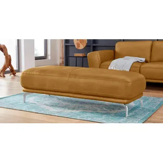Hocker W.SCHILLIG "montanaa", gelb (kurkuma z69), B:141cm H:42cm T:61cm, Hocker, Hocker, mit Metallfüßen in Chrom glänzend, Breite 141 cm