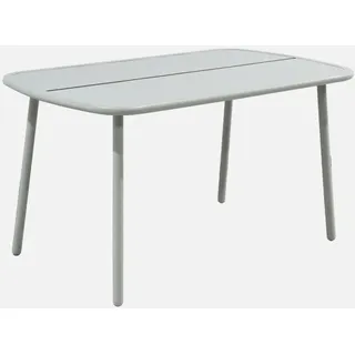 sweeek - Gartentisch aus Aluminium 140cm für 4-6 Personen - Grau - Grau