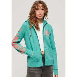 Superdry Kapuzensweatjacke »SUPER ATHLETIC GRAPHIC ZIPHOOD« Superdry Aqua Shore Turqoise Marl XS