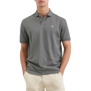 Marc O'Polo Herren Kurzarm-Poloshirt aus Bio-Baumwolle Regular Fit, Grau (Berlin Breeze), S