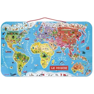 Janod Magnetisches Weltkarten-Puzzle (J05500)