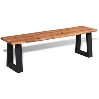 vidaXL Sitzbank Akazienholz Massiv 145 Cm , Braun , Holz , L-Form , 145x45x40 cm , Esszimmer, Bänke, Sitzbänke