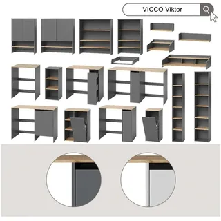 Vicco Waschmaschinenschrank Viktor 159,8 x 88,2 cm Weiß/Artisan-Eiche