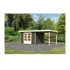 KARIBU Gartenhaus »ASKOLA 6«, Holz, BxHxT: 522 x 216 x 306 cm (Außenmaße inkl. Dachüberstand) - grau