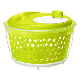 Rotho FRESH Salatschleuder, 4,5 Liter, Aus Kunststoff, Maße: 250 x 250 x 165 mm, Farbe: transparent/ grün