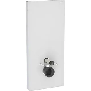 Geberit Monolith Sanitärmodul für Wand-WC, 114cm, Wasseranschluss hinten mittig, mit Anschlussstutzen, 131.031.TD.5, Farbe: Glas weiß / Aluminium gebürstet