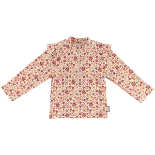 Sterntaler Badeshirt Blumen – Langarm Schwimmshirt für Mädchen mit Blumen-Print – UV-Schutz 50+ Shirt mit Frontreißverschluss, Stehkragen & Kinnschutz - Kinder Bademode – Farbe Ecru, Größe 92