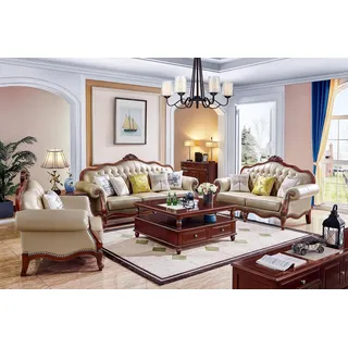 Klassischer Tische Holz Couchtische Tisch Wohnzimmer Couchtisch Möbel Design - Braun