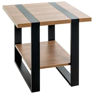 Haku-Möbel Beistelltisch Schwarz Eiche 45 x 45 x 45 cm