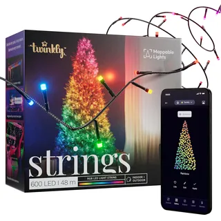 Twinkly LED-Lichterkette 48 m Schwarz
