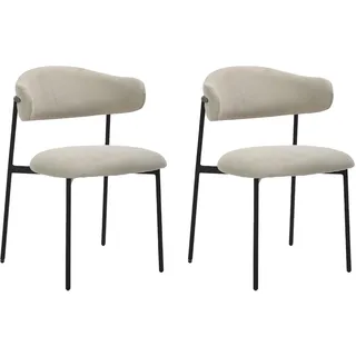 byLIVING Esszimmerstuhl Jersey 2er-Set / beige ¦ Maße cm B: 58, H: 78,