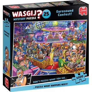 JUMBO Spiele Wasgij Mystery 25 Eurosound Contest! – Puzzle für Erwachsene – Lustig – Karton 100% recycelt – 1000