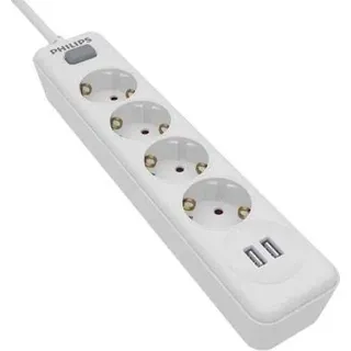 Philips SPN3042WA/10, Geändert, Horizontal/Vertikal, Weiß, 4 AC-Ausgänge, Typ F, Typ F - Weiß