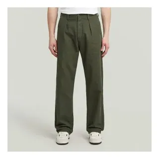 G-Star für Herren. D26126-D752-B575 Plissierte Chino Relaxed Hose grün (36/36), Lässig, Baumwolle