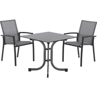 Siena Garden Dining-Set Velia 3-teilig 2 x Sessel 1 x Klapptisch