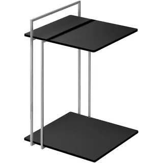 Bacher Beistelltisch , Schwarz, Chromfarben , Metall, Kunststoff , rechteckig , eckig , 38x60x42 cm , Made in Germany , Wohnzimmer, Wohnzimmertische, Beistelltische, Beistelltische Metall