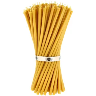 Danilovo Reine Bienenwachskerzen – tropffrei, rauchfrei, hohe, dünne Spitzkerzen – dekorative Kerzen für Kirchgebet, Deko oder Geburtstagskerzen – Honigduft Kerzen – 29,5 x 0,85 cm (50 Stück)