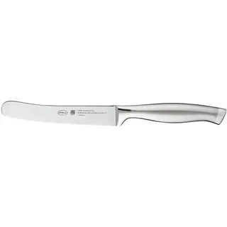 Brotzeitmesser RÖSLE "Basic Line", silber (silberfarben), B:17mm, Edelstahl, Klingenstahl, Essmesser, Brotzeitmesser, Wellenschliff, zum Schneiden und Bestreichen, Klingenspezialstahl