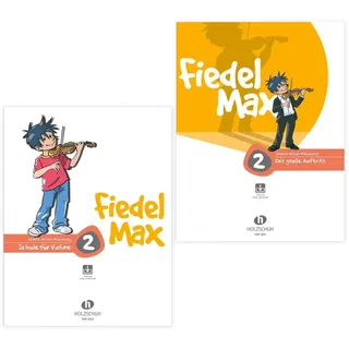 Fiedel-Max Band 2 und Der Große Auftritt 2 (VHR 3802, VHR 3811, 9783920470436, 9783920470504) + Soundman Kolophonium (Starterset)