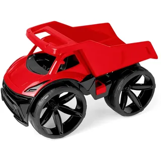 Wader Maximus Kipplaster rot – Großer LKW Muldenkipper 59 cm, Sandkasten Baustellenfahrzeug, kippbare Mulde, robuster Lastwagen ab 1 Jahr