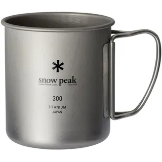 Snow Peak Titanium Single Walled 300 Mug, Grau, 300 ml, ultraleichter, langlebiger Becher für Rucksacktouren, Camping und Outdoor, mit klappbarem Griff