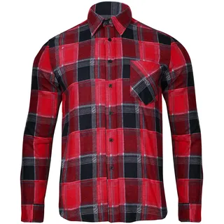 Lahti PRO LPKF1M Herren Flanell-Arbeits Holzfällerhemd, 100 Prozent Baumwolle, kariert - CE/EN 340, Größe M, Rot