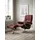 Relaxsessel Mayfair Leder 92 x 103 x 79 cm rot mit Hocker