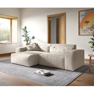 DeLife Ecksofa Sirpio XL 270x170 cm Cord Beige Recamiere variabel - Beige