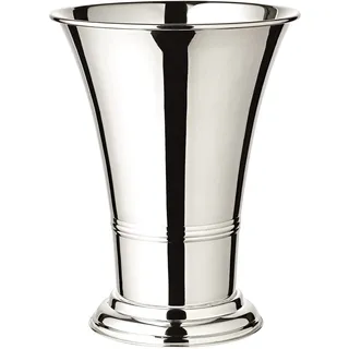 Edzard Vase Tromba, Höhe 25 cm, Durchmesser Oben 19 cm, schwerversilbert - Moderne Tulpenvase, Blumenvase Silber als Tischdeko
