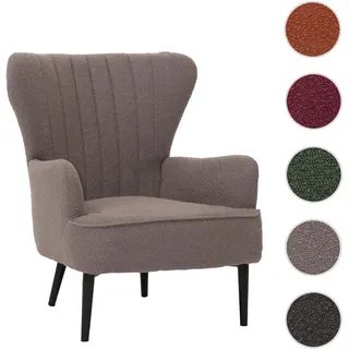 Lounge-Sessel HWC-K37, Cocktail-/Ohrensessel Polsterstuhl Retro Vintage Stoff Bouclé (600g/m2) Öko-T