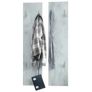 Vladon Garderobenpaneel 140 Beton Oxid-Optik Grau