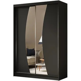 masseno Schwebetürenschrank Voce 150 x 216 x 61 cm Schwarz