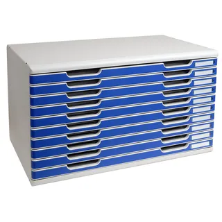 Exacompta Schubladenbox Modulo 38,2 x 35 x 34 cm 10-tlg. blau