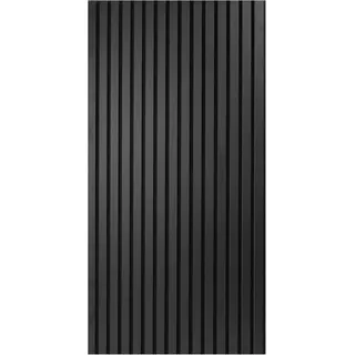 Art3d Akustikpaneele 60 x 120 cm MDF 4 Holz-Akustikplatten 3D-Wandpaneele Wand Decke schallabsorbierende Lamellenverkleidung 2 cm dick Schwarz 2,88m2