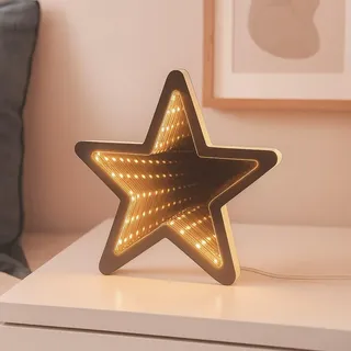 Ideen mit Herz | LED-Stern Infinity | Leuchtstern mit Lichttunneleffekt | Fenster-Deko zu Weihnachten | mit Timer-Funktion | batteriebetrieben | 15 cm x 14,2 cm